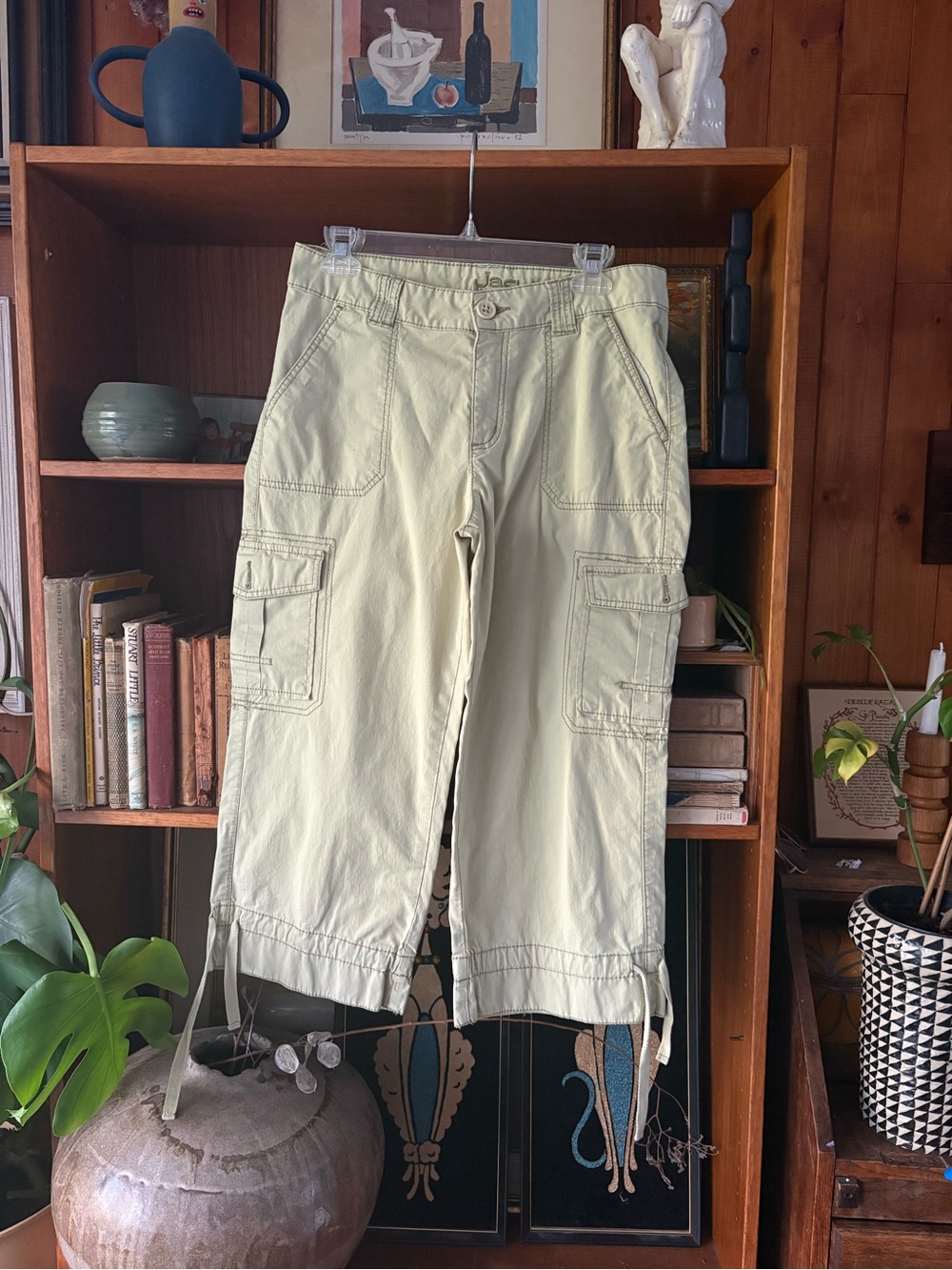 Y2K Cargo Wide Leg Capri Crop Pants M